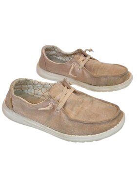 Hey Dude Women's Wendy Sparkly Rose Gold Slip-On Shoes